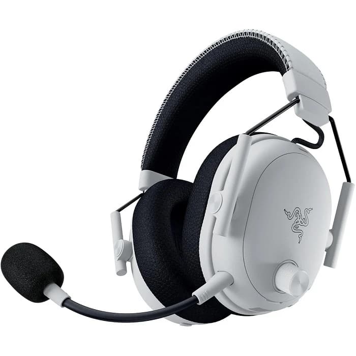 هدست گیمینگ Razer با طراحی دورگوش و میکروفون منعطف، رنگ سفید و مشکی